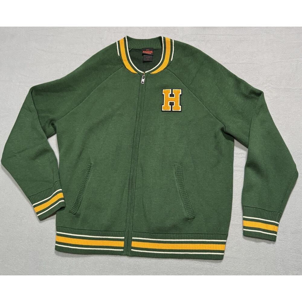 NEW Torrid Green Stranger Things Hawkins High Sweater Bomber Size 1